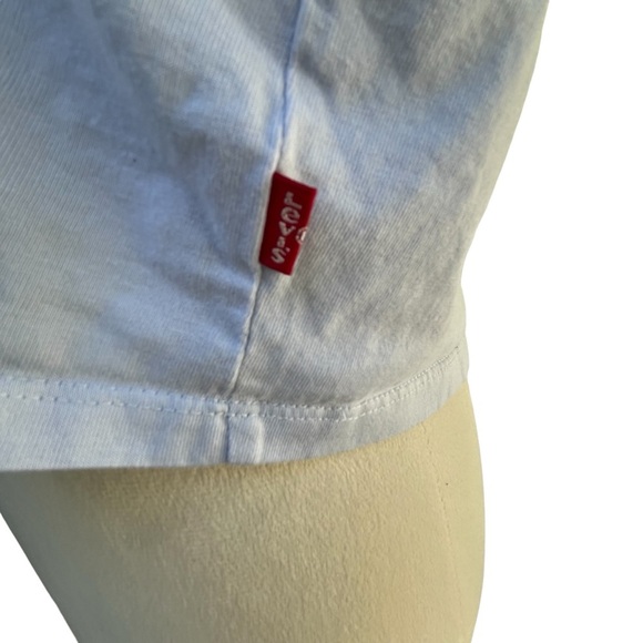 Levi’s XL Women’s Crop T Shirt California Orange Graphic Cotton Light Blue - Picture 6 of 6